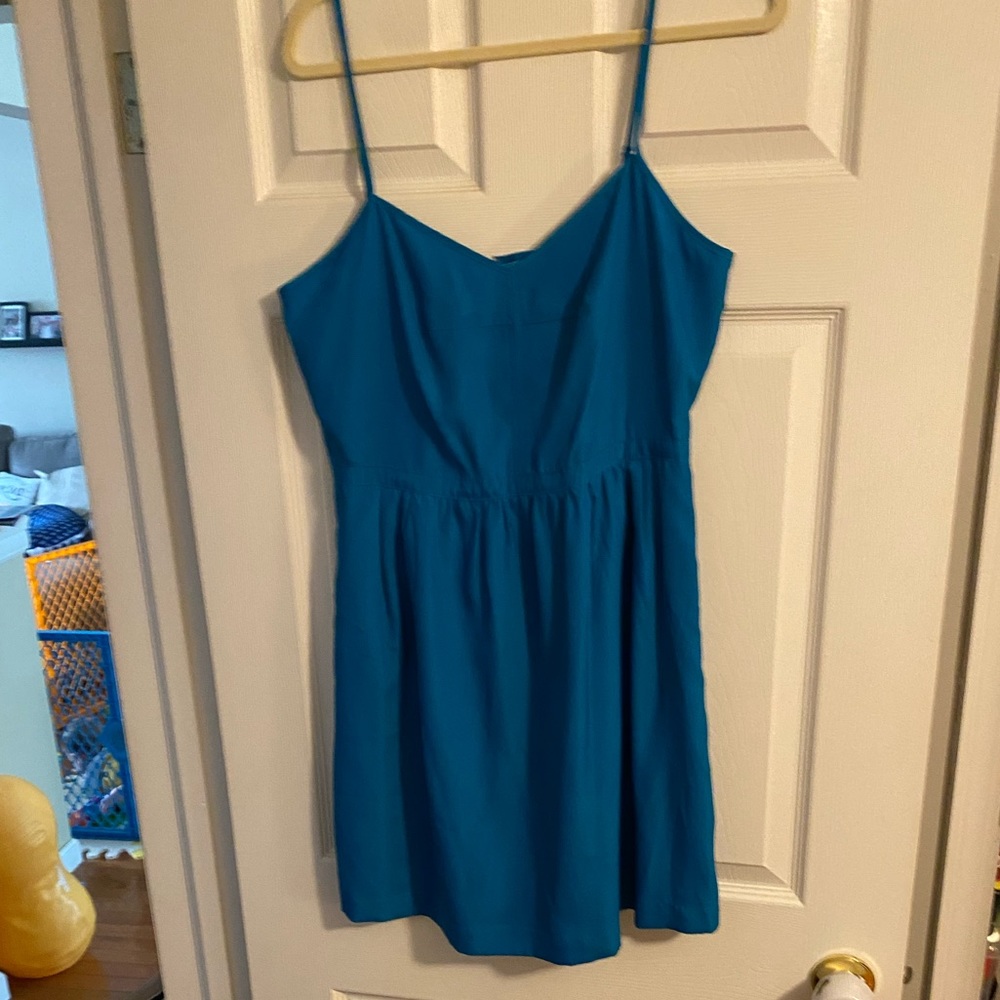 J Crew Factory Teal Spaghetti Strap Dress 12